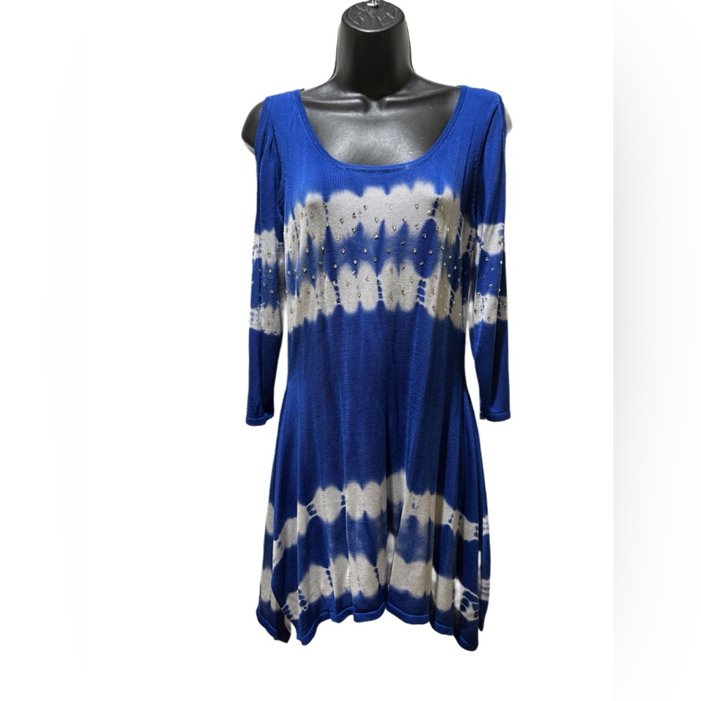 🔥Final Price🔥Blue and White Tie-Dye Cover up/Dress with Bling⭐️NWT⭐️